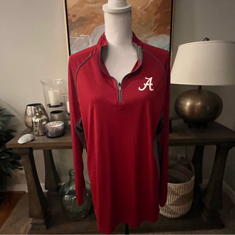 ❤️ Alabama Crimson Tide Quarter Zip Pullover Red Athletic Game Day Top L Large - Picture 4 of 8